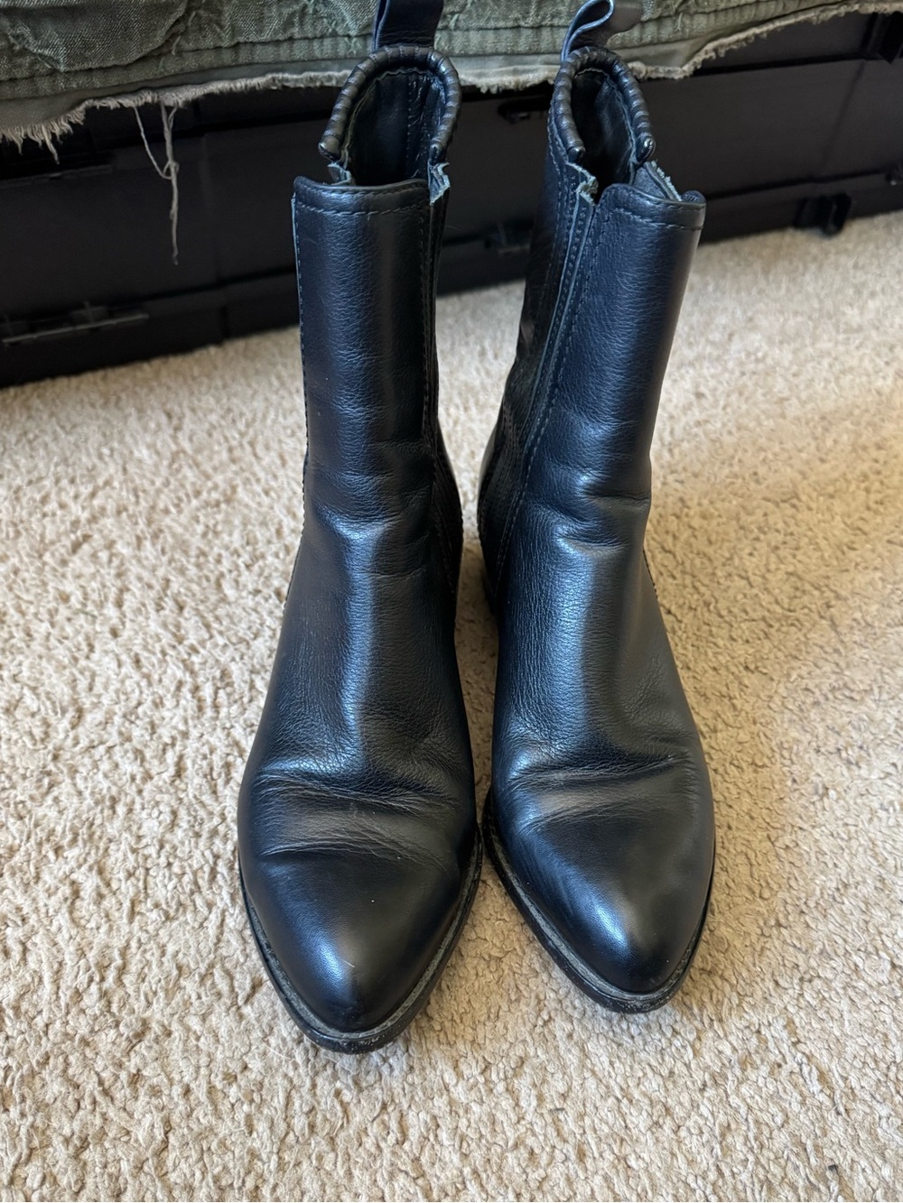 Alexander Wang Black Pointed-Toe Leather Ankle Boots Gabi